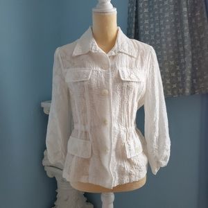 Erin London sheer leaf print jacket B26